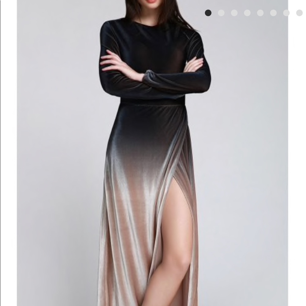 Velvet ombré maxi dress